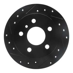 Mercedes-Benz B200 Brake Rotor (1) - Rear Left - R1 Concepts - Drilled & Slotted - Black - `06-`11